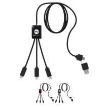 Verlängertes Ladekabel | rPET & ABS-Kunststoff | Drei Anschlüsse