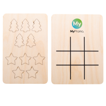 Christmas design tic-tac-toe game | Wood | With 10 tokens
