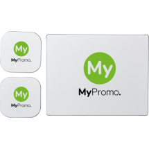 Mouse mat & coasters set | Recycled plastic | 21x19cm | 3 pcs Mouse mat & coasters set | Recycled plastic | 21x19cm | 3 pcs