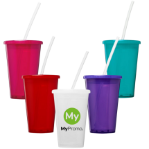 Thermo cup | PP Plastic | 350ml | With straw Thermo cup | PP Plastic | 350ml | With straw