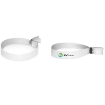 Polsband | Polyester | 1,5x35cm | Zwarte kunststof klem | Geproduceerd in Europa