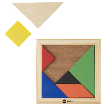 Schiebepuzzle | Holz | 10x10x0,7 cm | 7 Teile | Umweltfreundlich