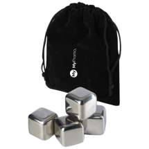 4 ice cubes set | Stainless steel | With velvet pouch 4 ice cubes set | Stainless steel | With velvet pouch