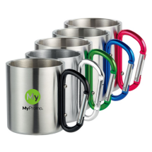 Thermos cup | Stainless steel | Carabiner handle | 220 ml Thermos cup | Stainless steel | Carabiner handle | 220 ml