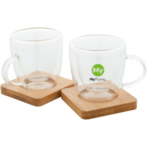 Espressokop set | Glas | 90 ml | Bamboe schotel | Eco Espressokop set | Glas | 90 ml | Bamboe schotel | Eco