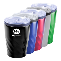 Edelstahl-Kaffeetasse mit Schiebedeckel | 350 ml | RVS