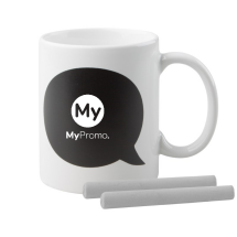 Mug | Ceramic | 300 ml | Incl. 2 pcs of white chalk Mug | Ceramic | 300 ml | Incl. 2 pcs of white chalk
