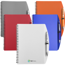 Spiraal A5-notitieboek & balpenset | PP | 65 gelinieerde pagina's | Blauwe inkt Spiraal A5-notitieboek & balpenset | PP | 65 gelinieerde pagina's | Blauwe inkt