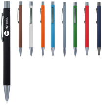 Stylo à bille | Aluminium | Encre bleue | Finition en caoutchouc