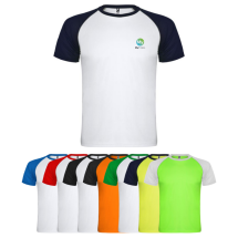 Roly kinder sport-T-shirt | Polyester 140g/m² | Contrasterende mouwen
