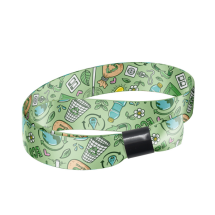 Armband | 100 % rPET | Schwarze Kunststoffklammer | Vollfarbig | Hergestellt in der EU | Öko