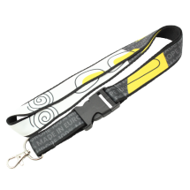 Dubbellaags keycord | Polyester | Metalen haak en plastic gesp | Full colour