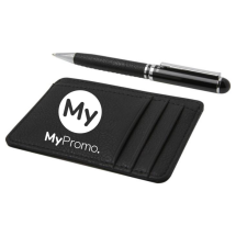 Set cadeau portefeuille de cartes | Laiton | Avec stylo à bille Set cadeau portefeuille de cartes | Laiton | Avec stylo à bille