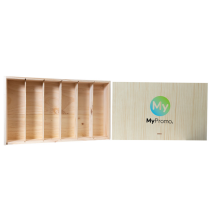 Weinkiste | Holz | 335x565x95mm | Für 6 Flaschen | Schiebedeckel | Hohe Qualität