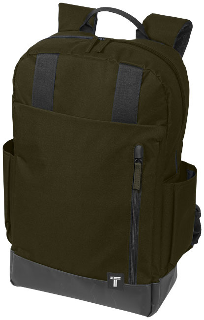 Laptop backpack | Polyester | 15,6"/14L | Interior mesh pocket | olive;solid black