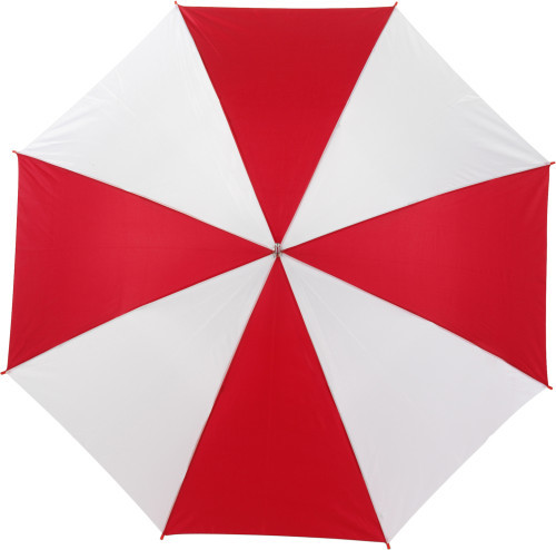 Grote automatische paraplu | 103,5 cm | Houten handvat | 190T polyester | Goedkoop | blauw;wit