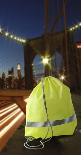 Drawstring backpack | 190T Polyester | Emergency | yellow