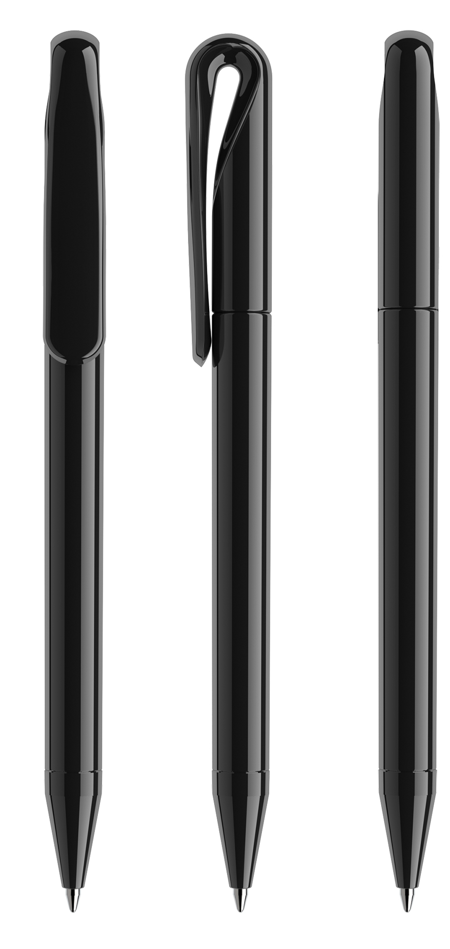 Prodir twist ballpoint pen DS1TPP | Recycled ABS | All polished | black