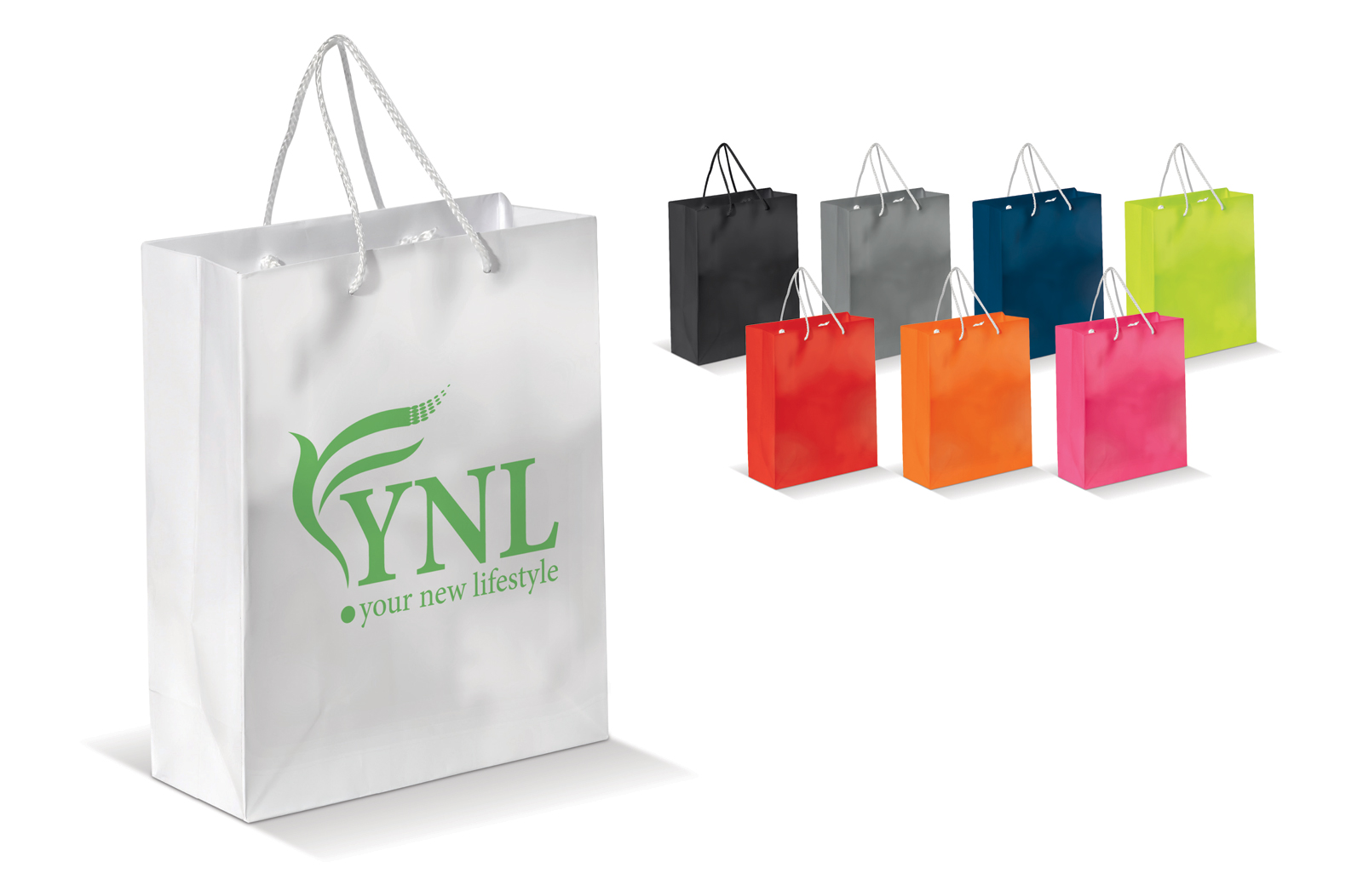 Laminierte Papiertasche, mittel orange