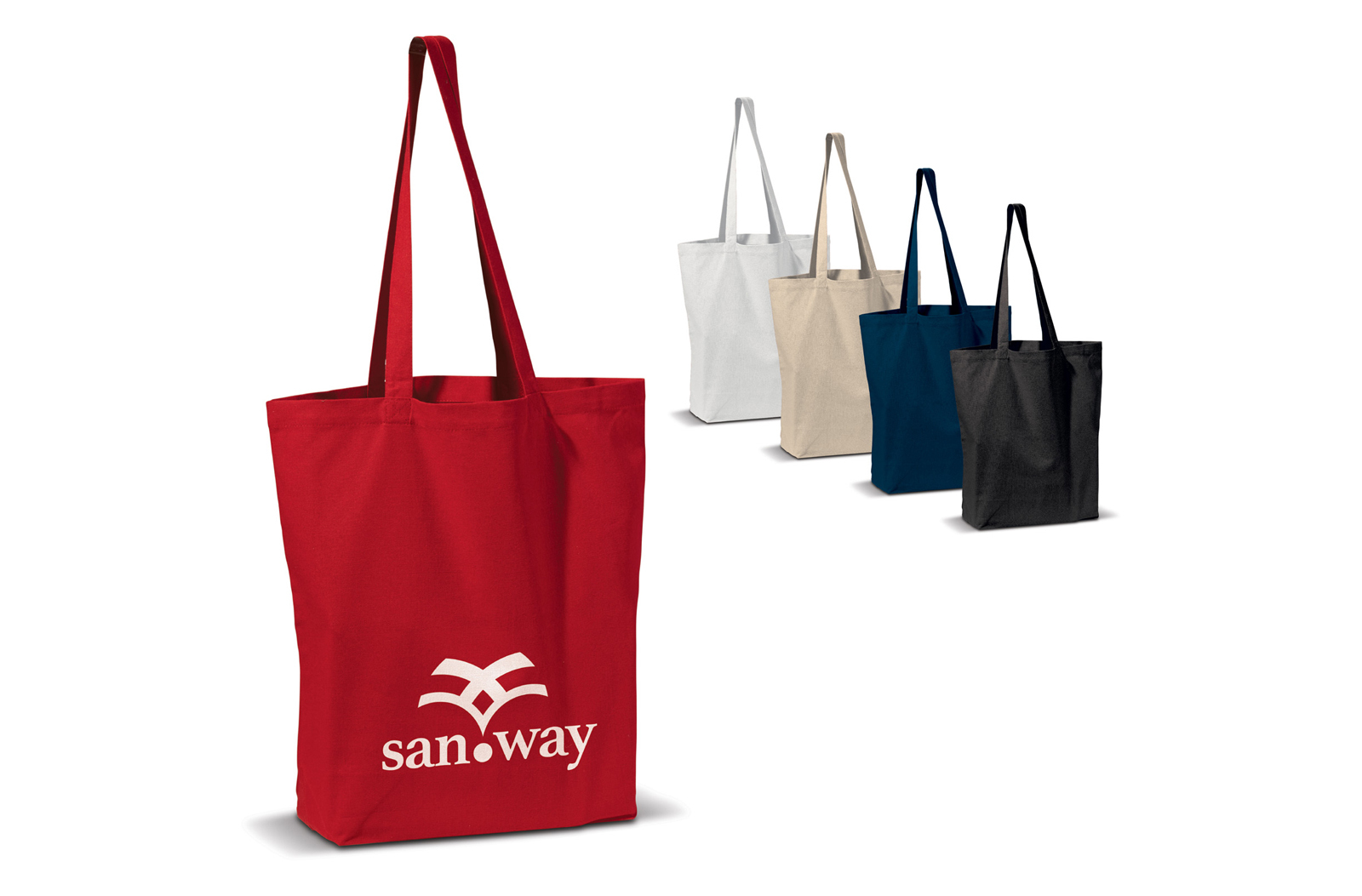 Tote bag | Katoen canvas 250g/m² | 41x12x43 cm | Lange handvaten | Zwart