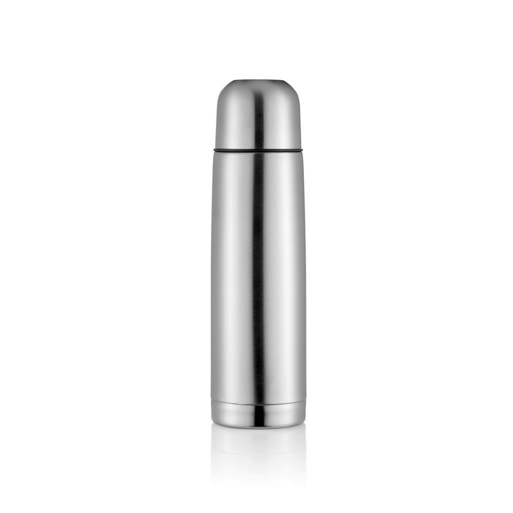 Thermo bottle | Stainless steel | 500 ml | With push close and cup | Silver (428)