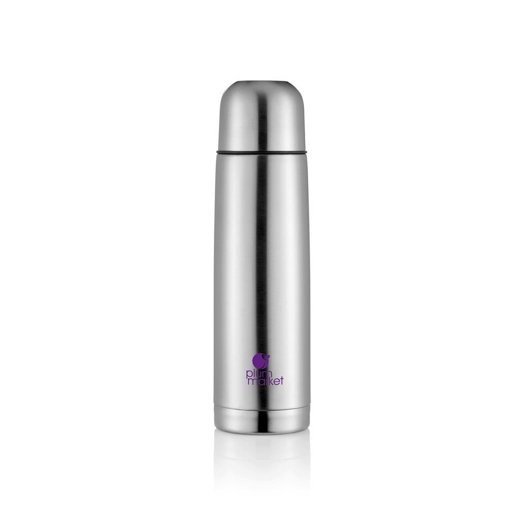 Thermo bottle | Stainless steel | 500 ml | With push close and cup | Silver (428)