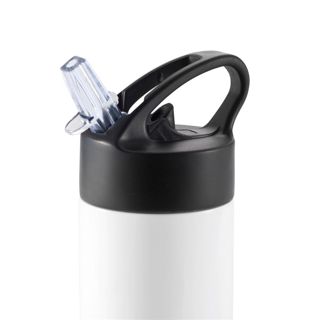 Bouteille d’eau avec paille Sport, blanc