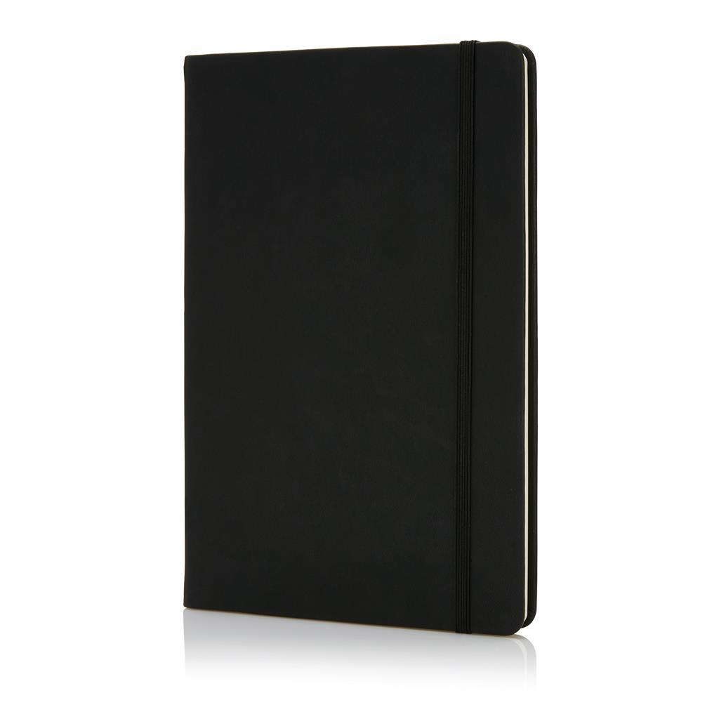 A5 notitieboekje | PU & papier 80 g/m² | 160 gelinieerde pagina's | Perfect voor reliëflogo | Zwart (30)