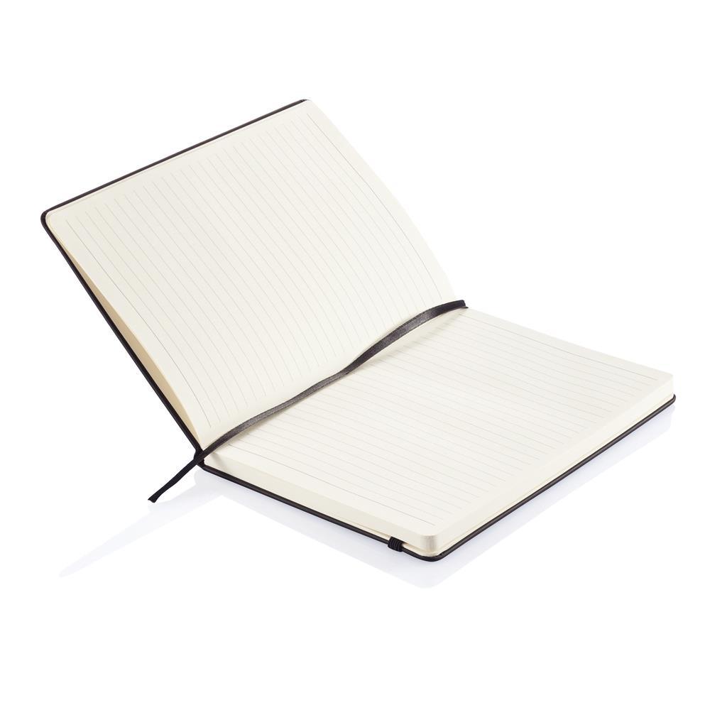 A5 notitieboekje | PU & papier 80 g/m² | 160 gelinieerde pagina's | Perfect voor reliëflogo | Zwart (30)