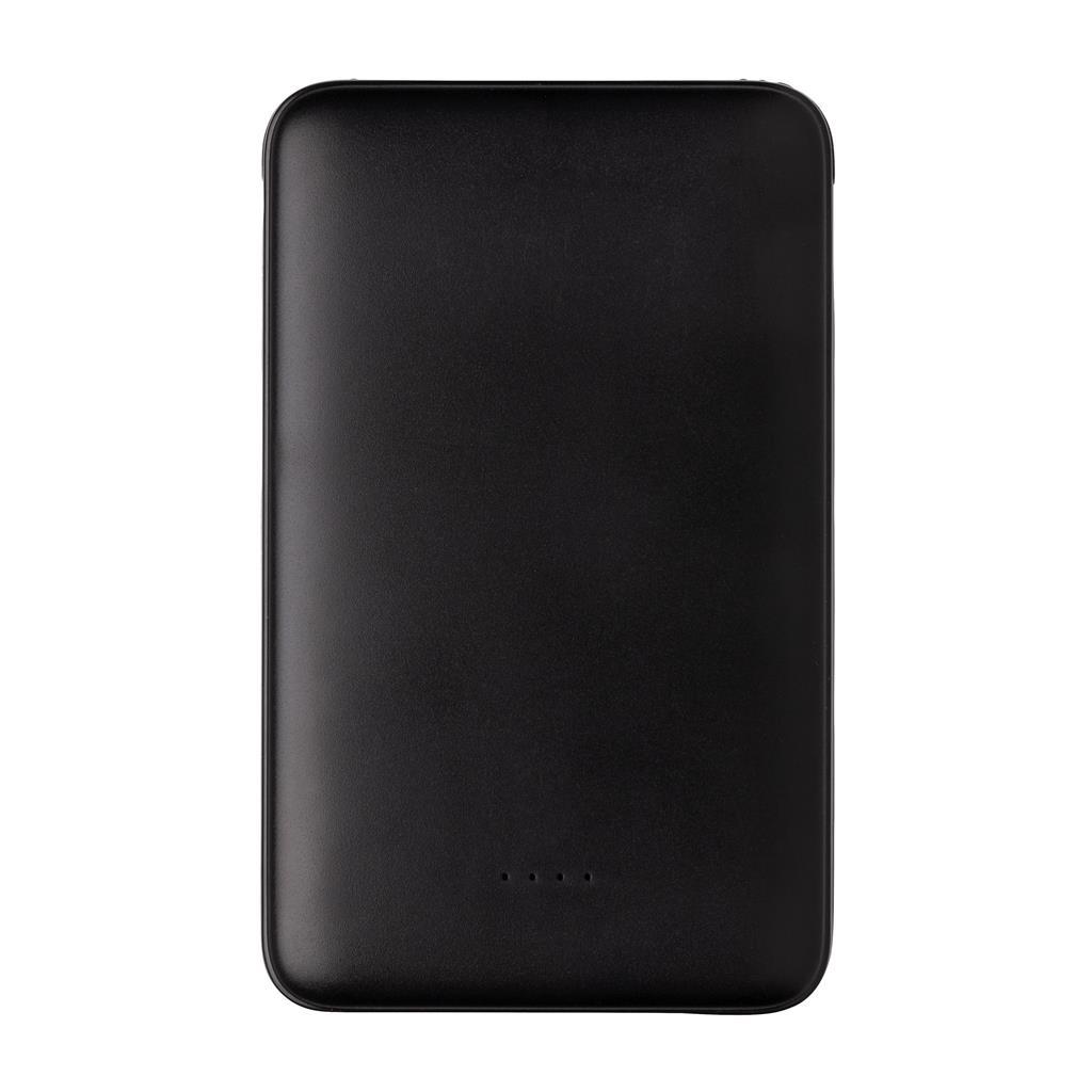 Power bank | 5.000 mAh | Compact and flat | Black