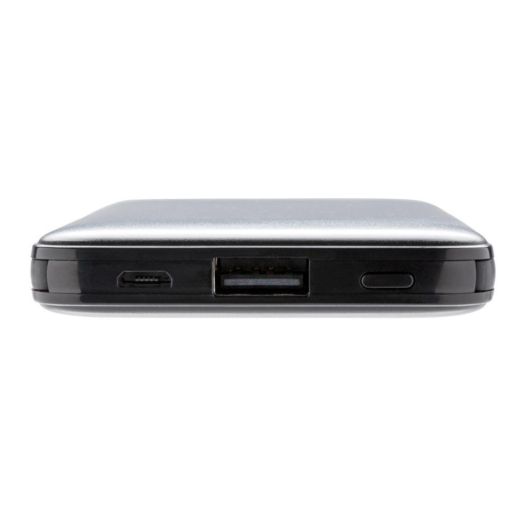 Power bank | 5.000 mAh | Compact and flat | Black
