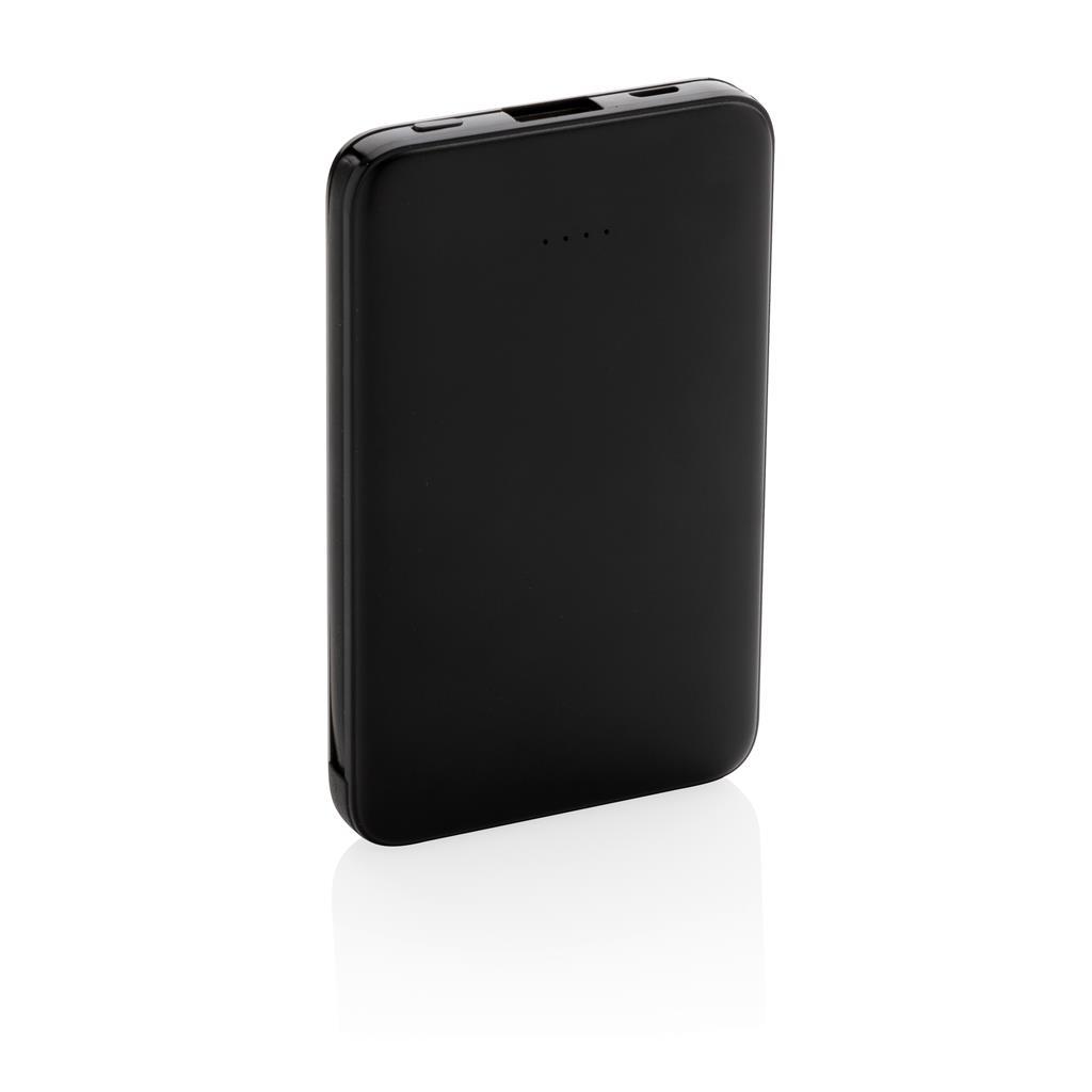 Power bank | 5.000 mAh | Compact and flat | Black