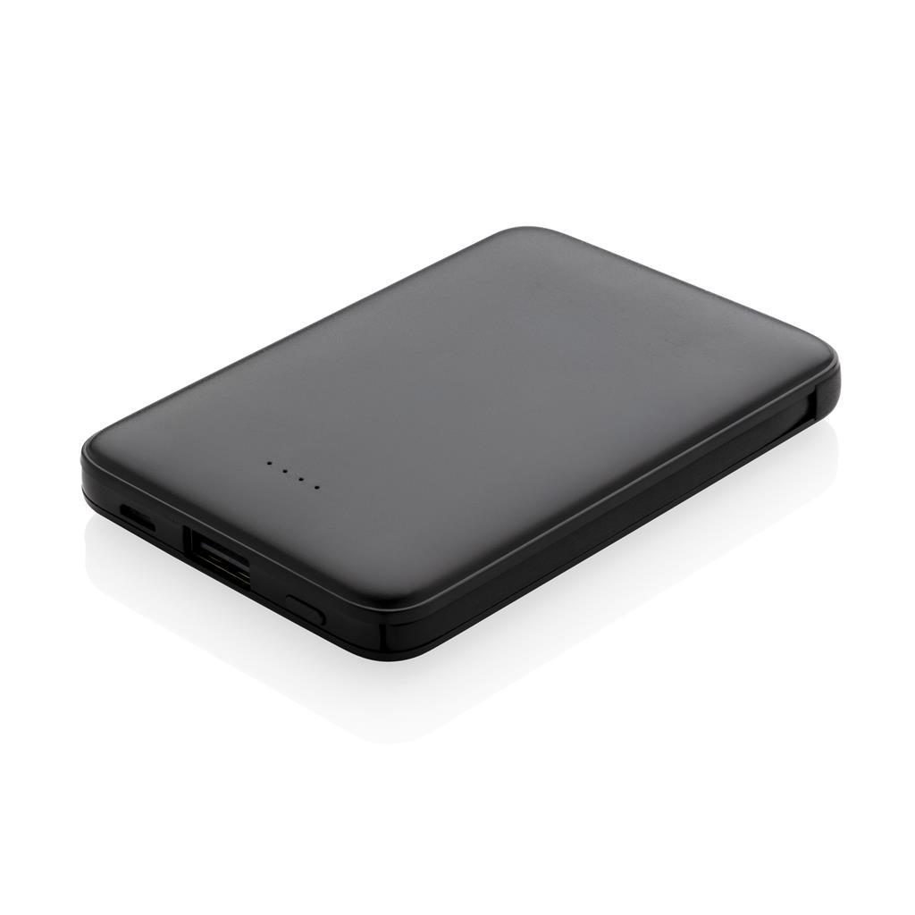 Power bank | 5.000 mAh | Compact and flat | Black