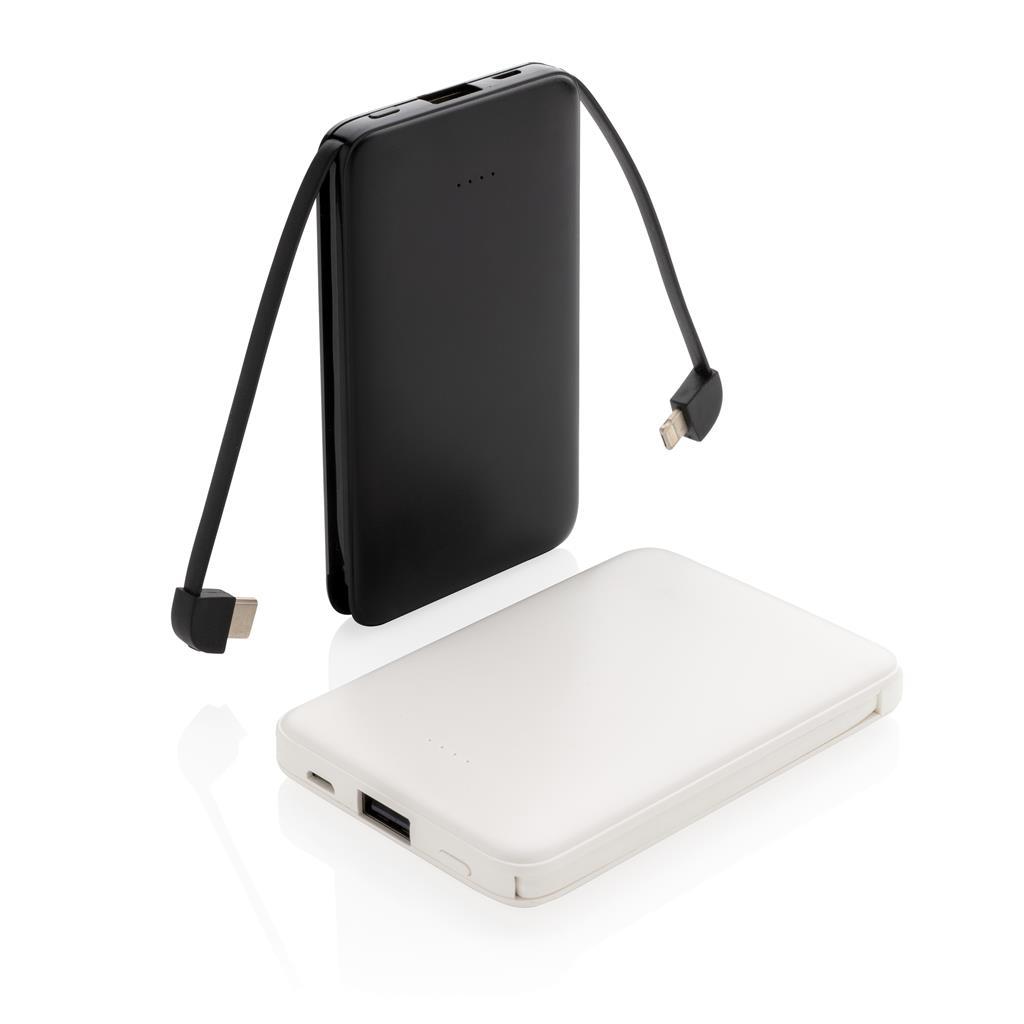 Power bank | 5.000 mAh | Compact and flat | Black
