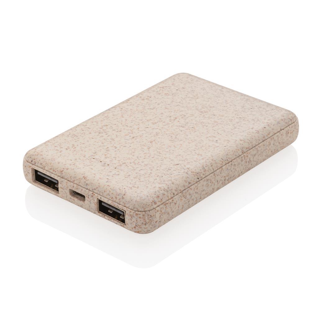 Power bank | 5.000 mAh | Natuurlijke tarwevezel | Bruin (468)