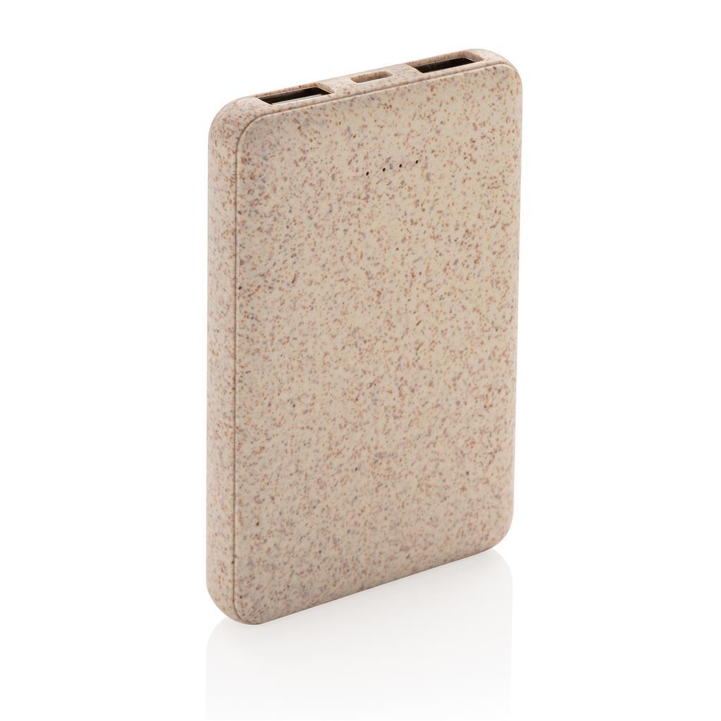 Power bank | 5.000 mAh | Natuurlijke tarwevezel | Bruin (468)