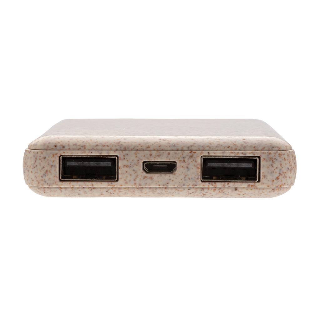 Power bank | 5.000 mAh | Natuurlijke tarwevezel | Bruin (468)