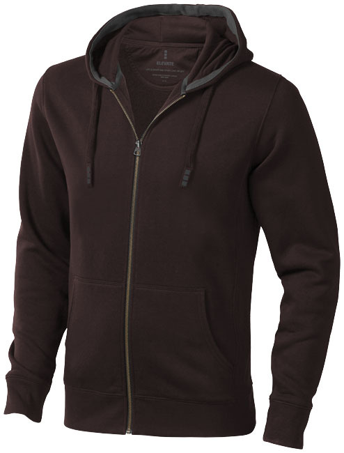 Full zip hoodie | Cotton & polyester | 300 g/m² | Kangaroo pocket | M | Chocolate brown