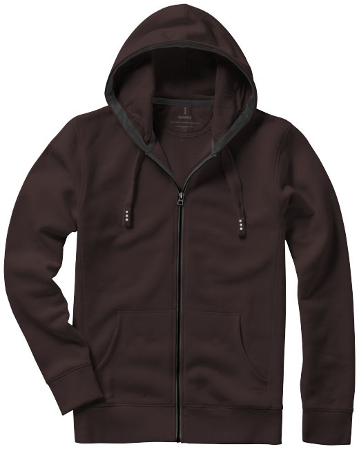 Full zip hoodie | Cotton & polyester | 300 g/m² | Kangaroo pocket | M | Chocolate brown