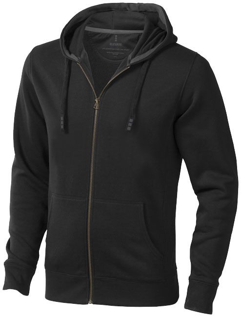 Volledige ritshoodie | Katoen en polyester | 300 g/m² | Kangoeroezak | 3XL | zwart