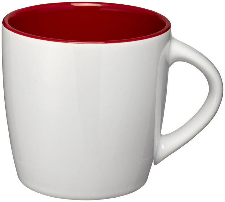 Mok | Keramiek | 340 ml | Vaatwasserbestendig | Snelle levering | wit;rood