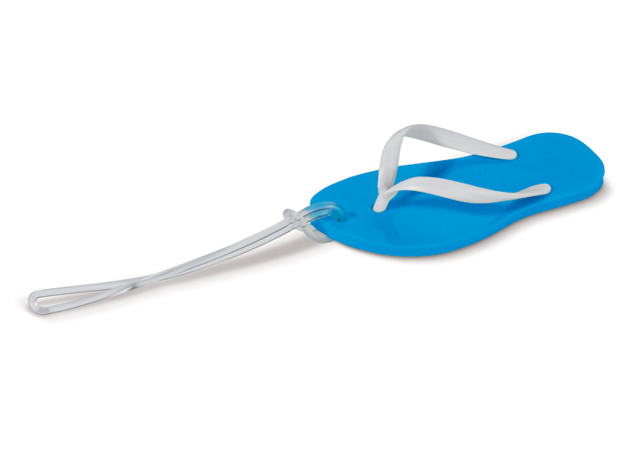 Bagagelabel | PVC | Slipper vorm | Blauw
