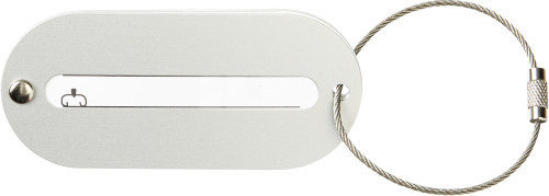 Bagagelabel | Aluminium | Metalen koordsluiting | zilver