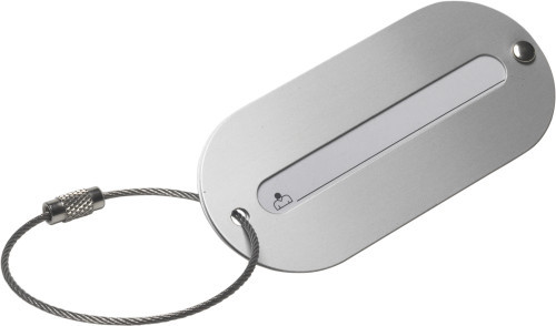 Bagagelabel | Aluminium | Metalen koordsluiting | zilver