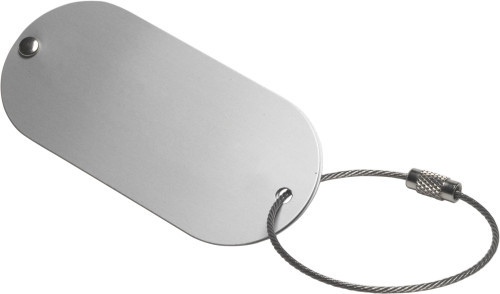 Bagagelabel | Aluminium | Metalen koordsluiting | zilver