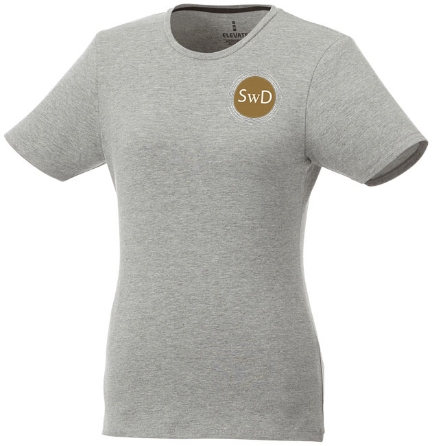 Dames T-Shirt | Biologisch katoen | XS - XXL | Korte mouwen | L | grijs gemeleerd