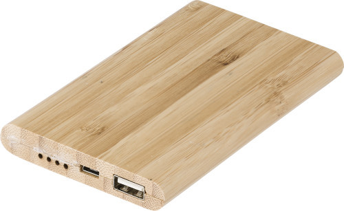 Powerbank 'Bamboo Power 1' aus Bambus Braun