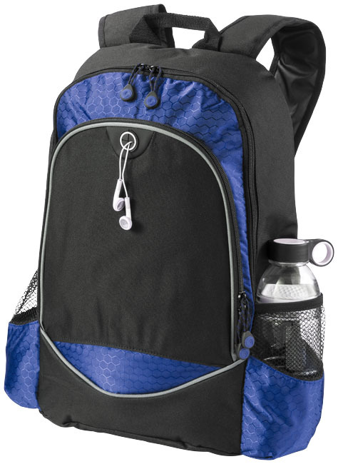 Laptoprugzak | 15"/15L | Polyester | Vak voor oordopjes | zwart;koningsblauw