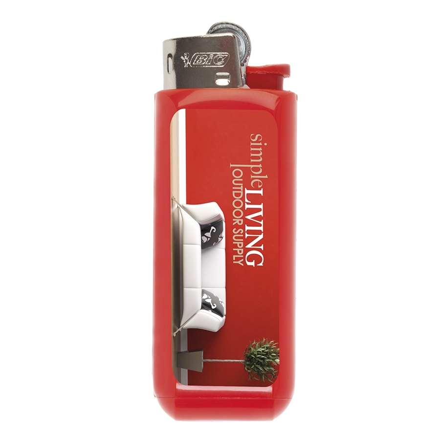 BIC clip case | Including J25 lighter | Wide printing surface | red