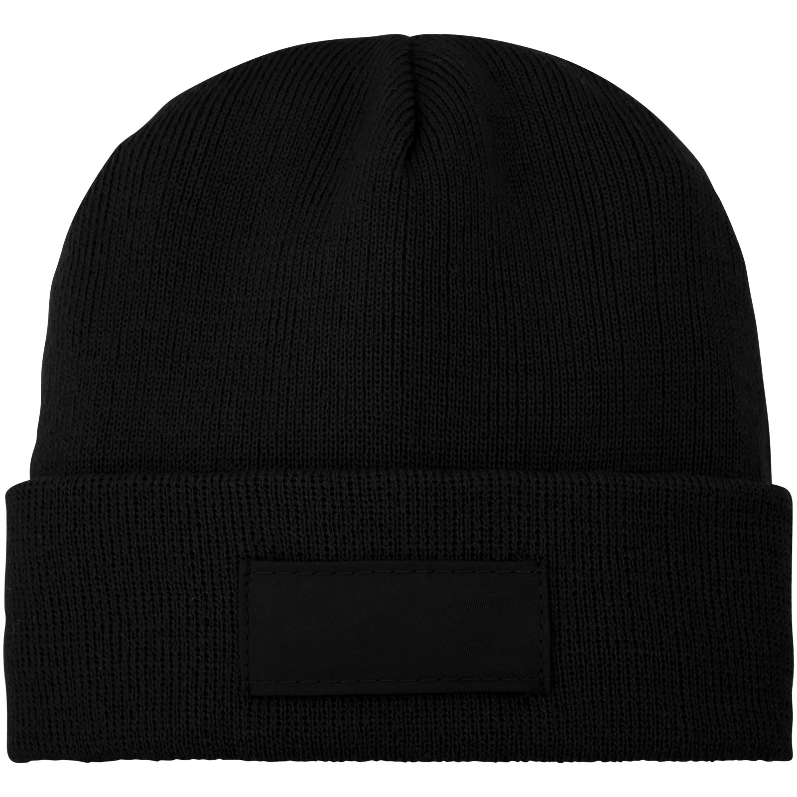 Muts | Acryl en polyester | Met rand | Veel kleuren | Met patch voor personalisatie | zwart